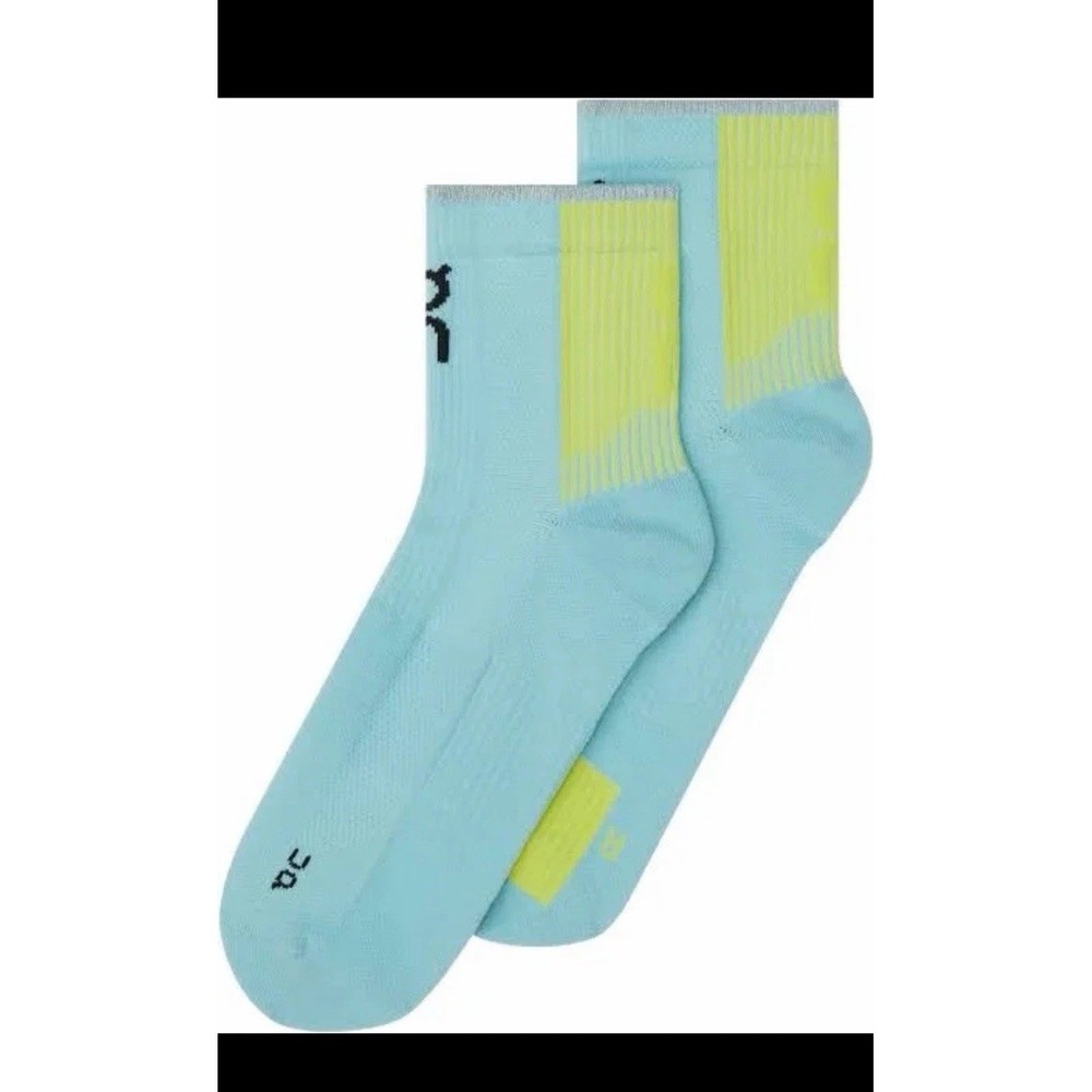 On Performance Run Mid Socks Wash Lime Womens Size 8-10.5 / Mens 7-9 NWT